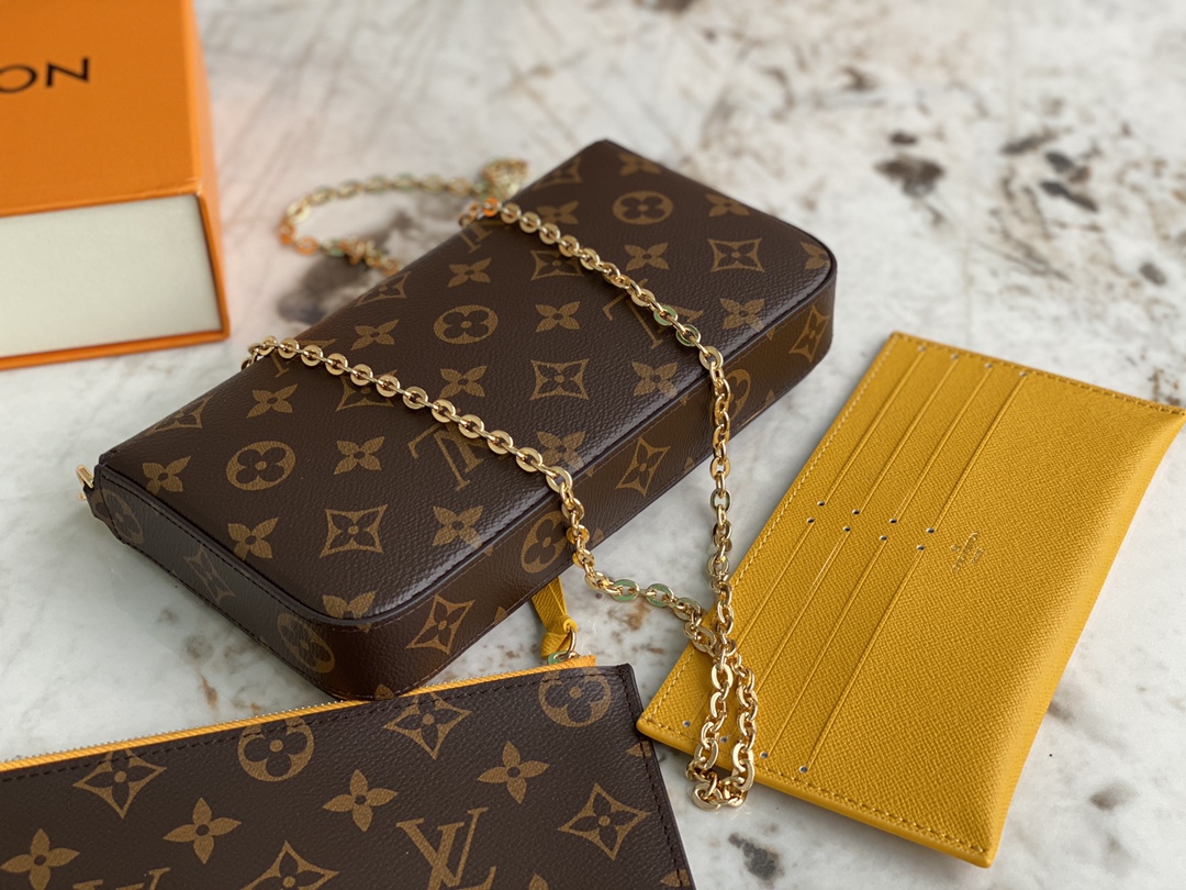 [TOP] Louis Vuitton LV Vivienne Holidays 2022 Pochette Félicie Bag 21X12X3cm - Brown