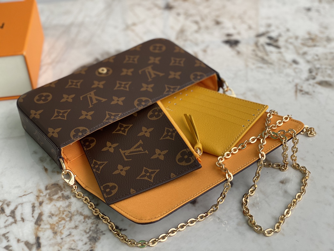 [TOP] Louis Vuitton LV Vivienne Holidays 2022 Pochette Félicie Bag 21X12X3cm - Brown