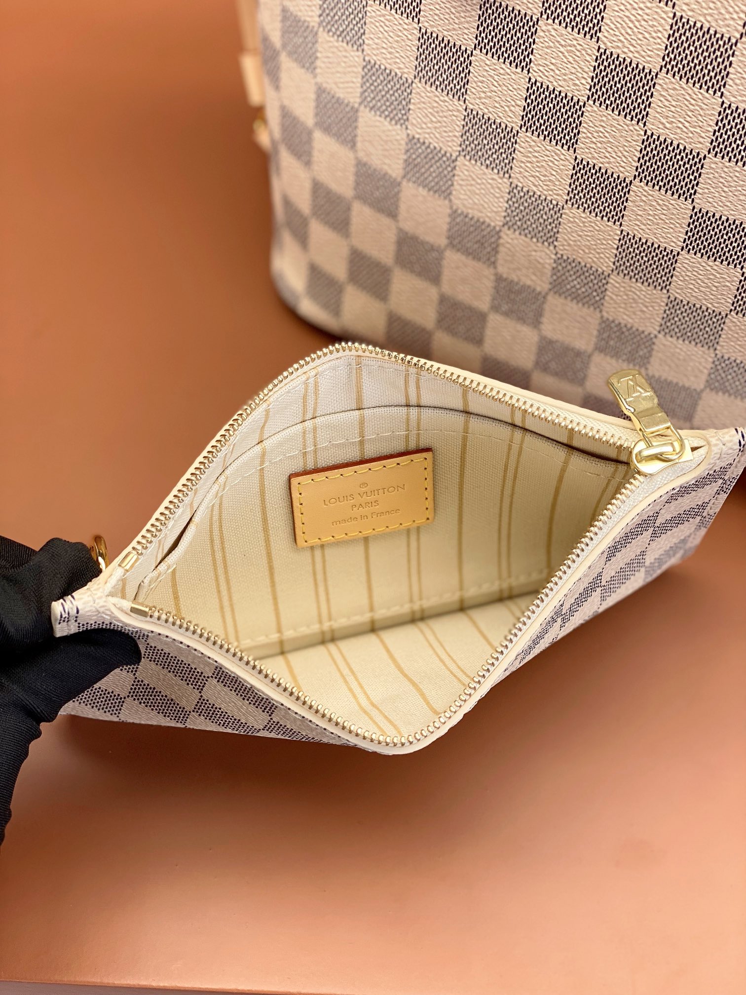 [TOP] Louis Vuitton LV Neverfull Dmier Azur PM - Beige