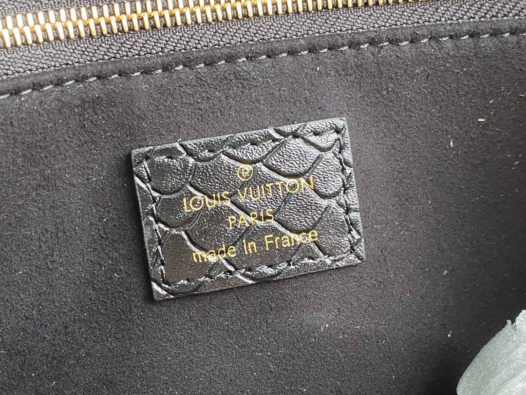 [TOP] Louis Vuitton LV On The Go Tote Bag Monogram Lizard Pattern Calfskin 25x11x19cm - Black