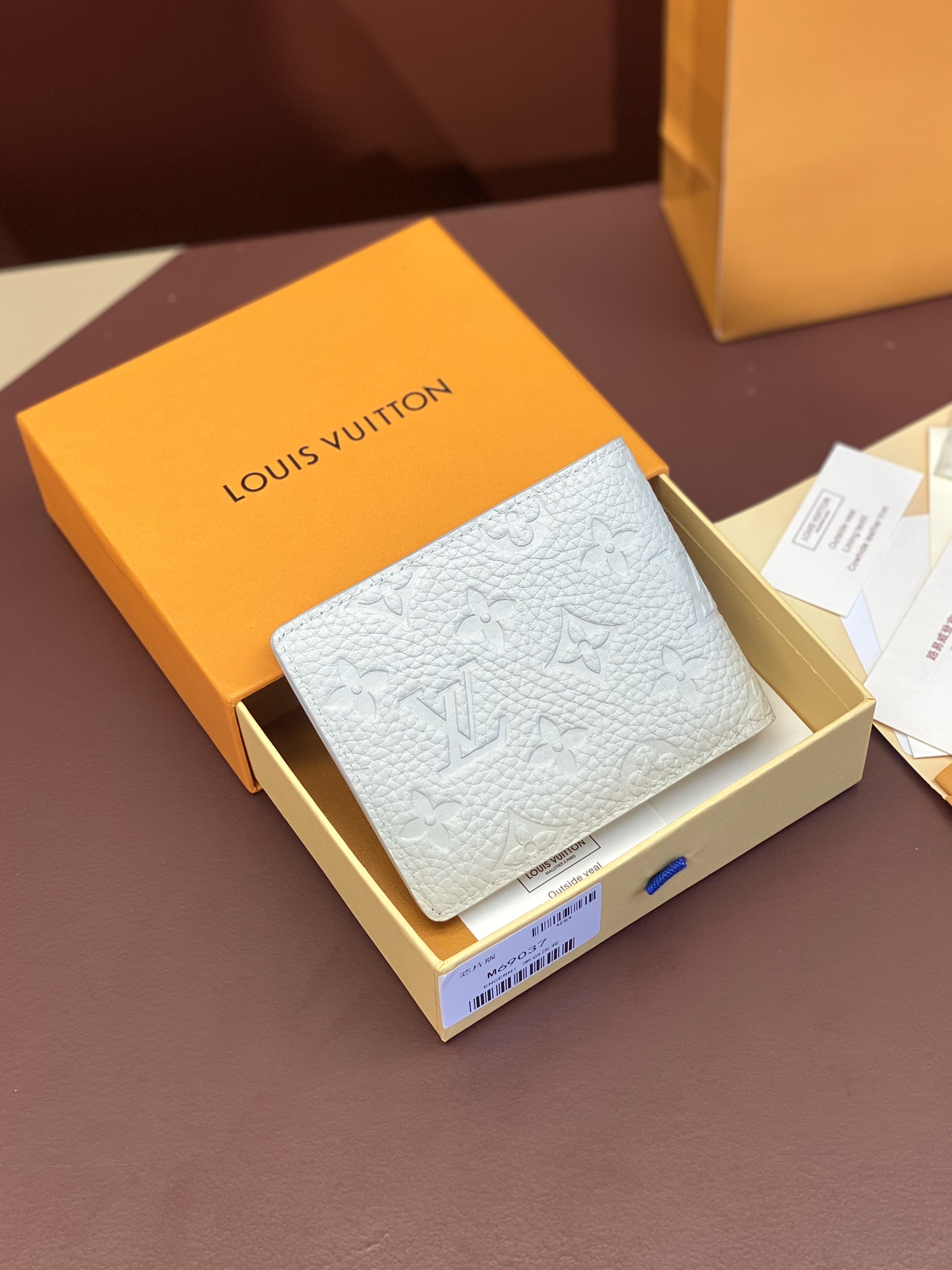 [TOP] Louis Vuitton LV Multiple Wallet Monogram Cowhide 11.5*9*1.5cm - White