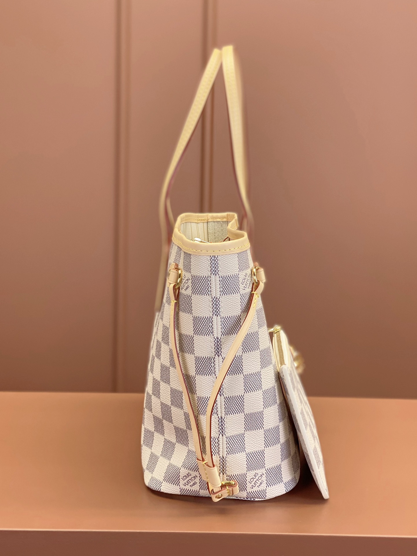 [TOP] Louis Vuitton LV Neverfull Dmier Azur PM - Beige