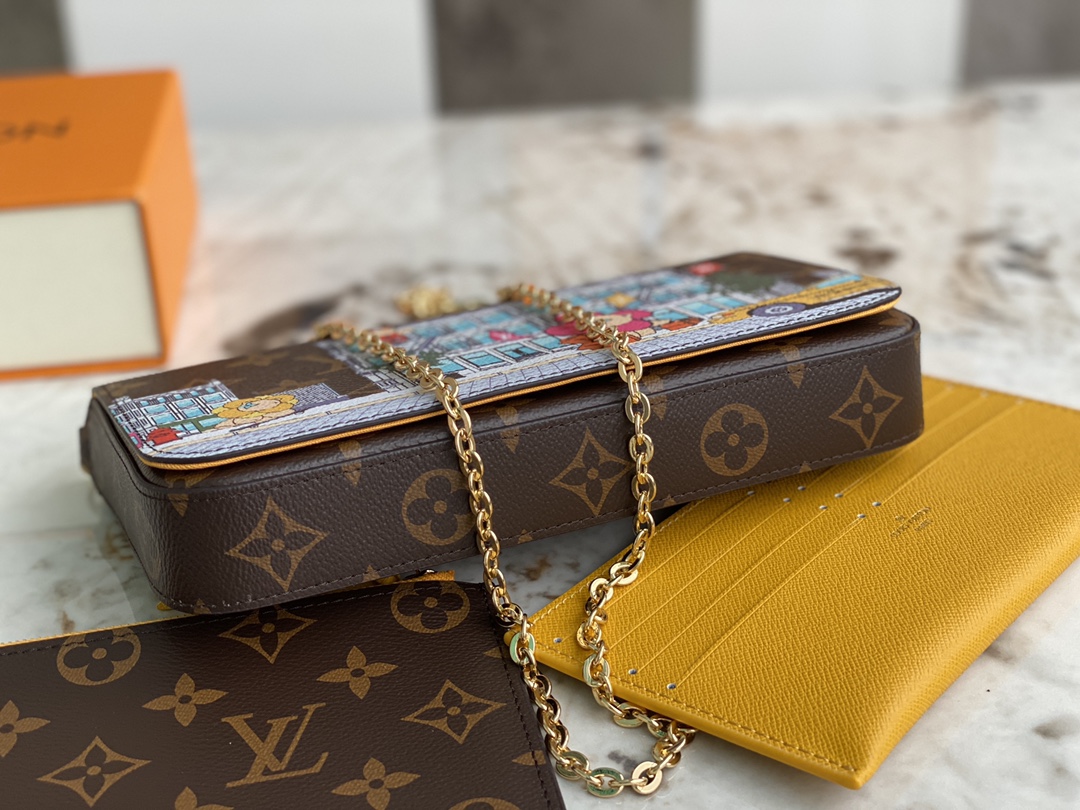 [TOP] Louis Vuitton LV Vivienne Holidays 2022 Pochette Félicie Bag 21X12X3cm - Brown