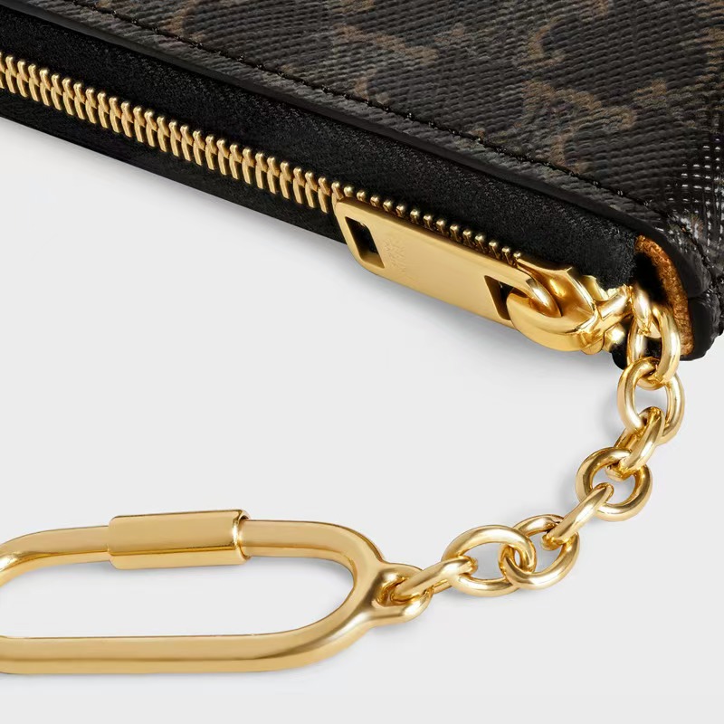 [TOP] CELINE Triomphe Card Bag 13×9.5cm - Monogram&GHW