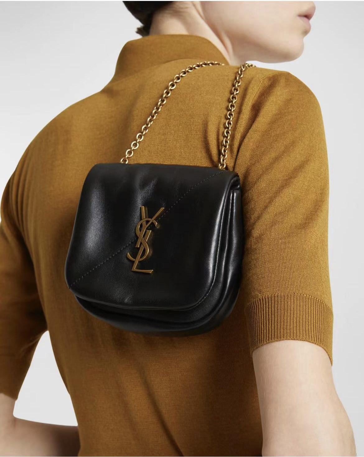 [TOP] Yves Saint Laurent YSL Jamie 4.3 Bag 16x11x4cm/29x21x9.5cm - Black & GHW