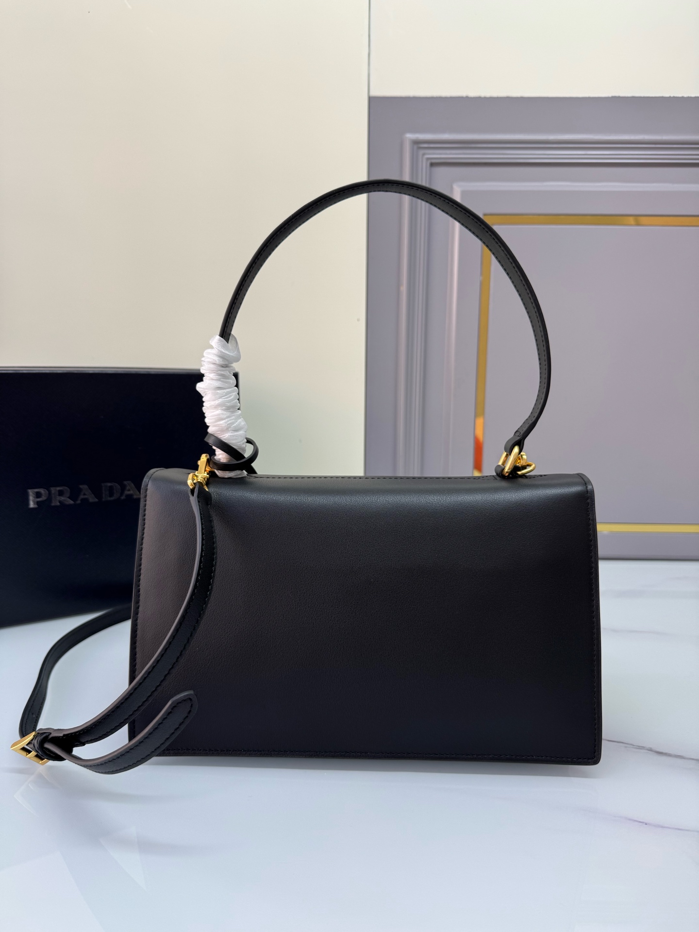 [TOP] PRADA Soft Sound Handbag Cowhide&Lnner Soft Sheepskin 28x17x11cm - 3 Colour