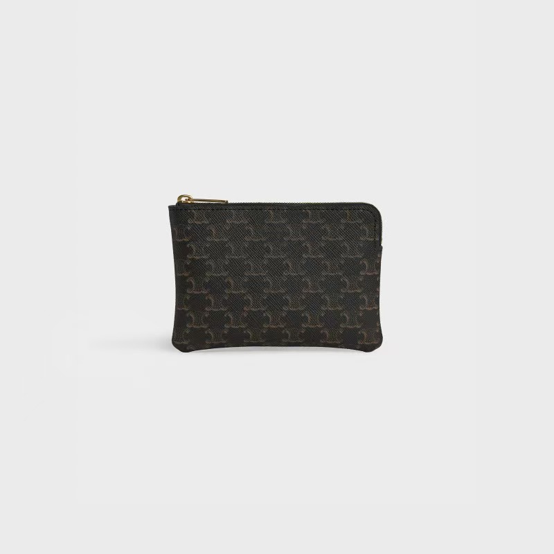 [TOP] CELINE Triomphe Card Bag 13×9.5cm - Monogram&GHW