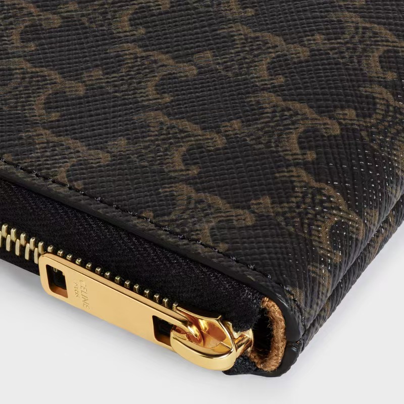 [TOP] CELINE Triomphe Card Bag 13×9.5cm - Monogram&GHW