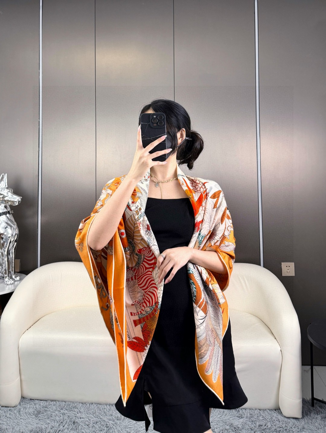 [TOP] HERMES Square Scarf 140*140cm - Orange