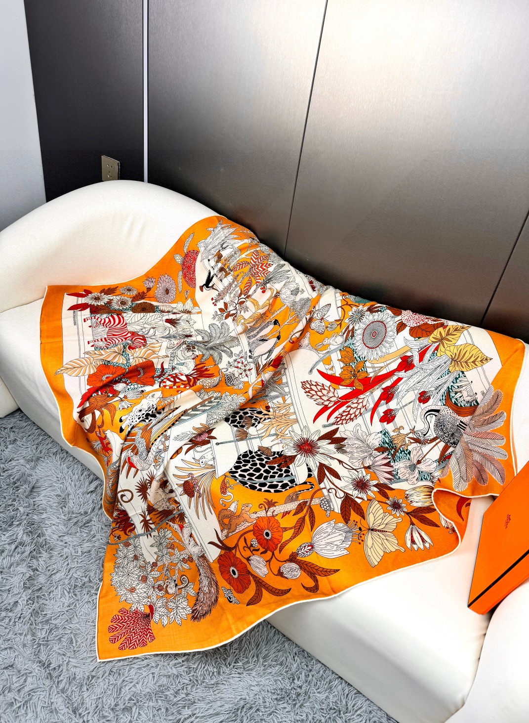 [TOP] HERMES Square Scarf 140*140cm - Orange