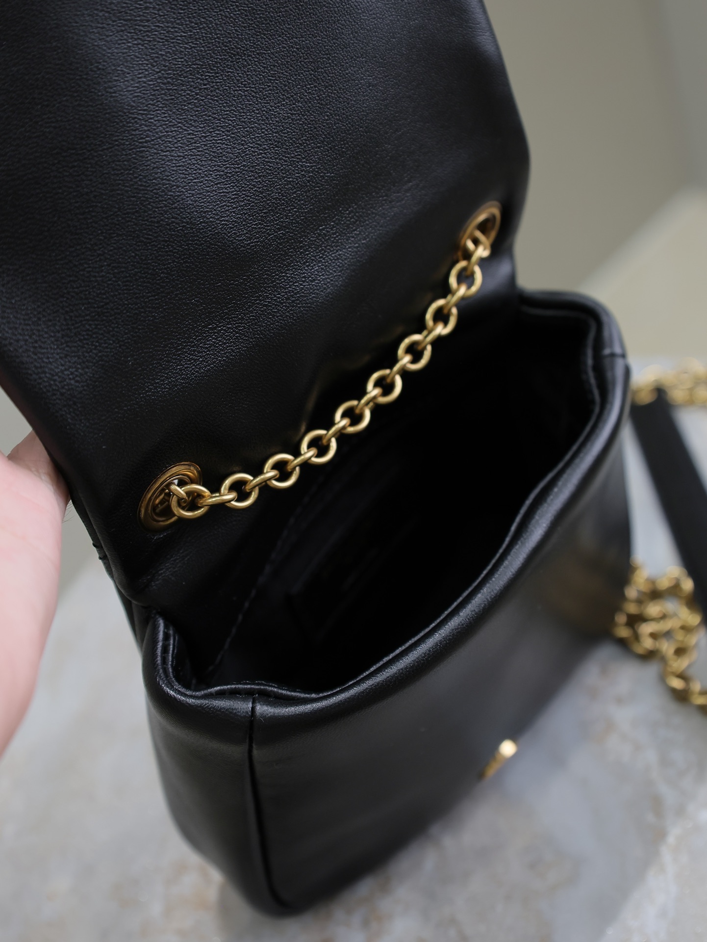 [TOP] Yves Saint Laurent YSL Jamie 4.3 Bag 16x11x4cm/29x21x9.5cm - Black & GHW