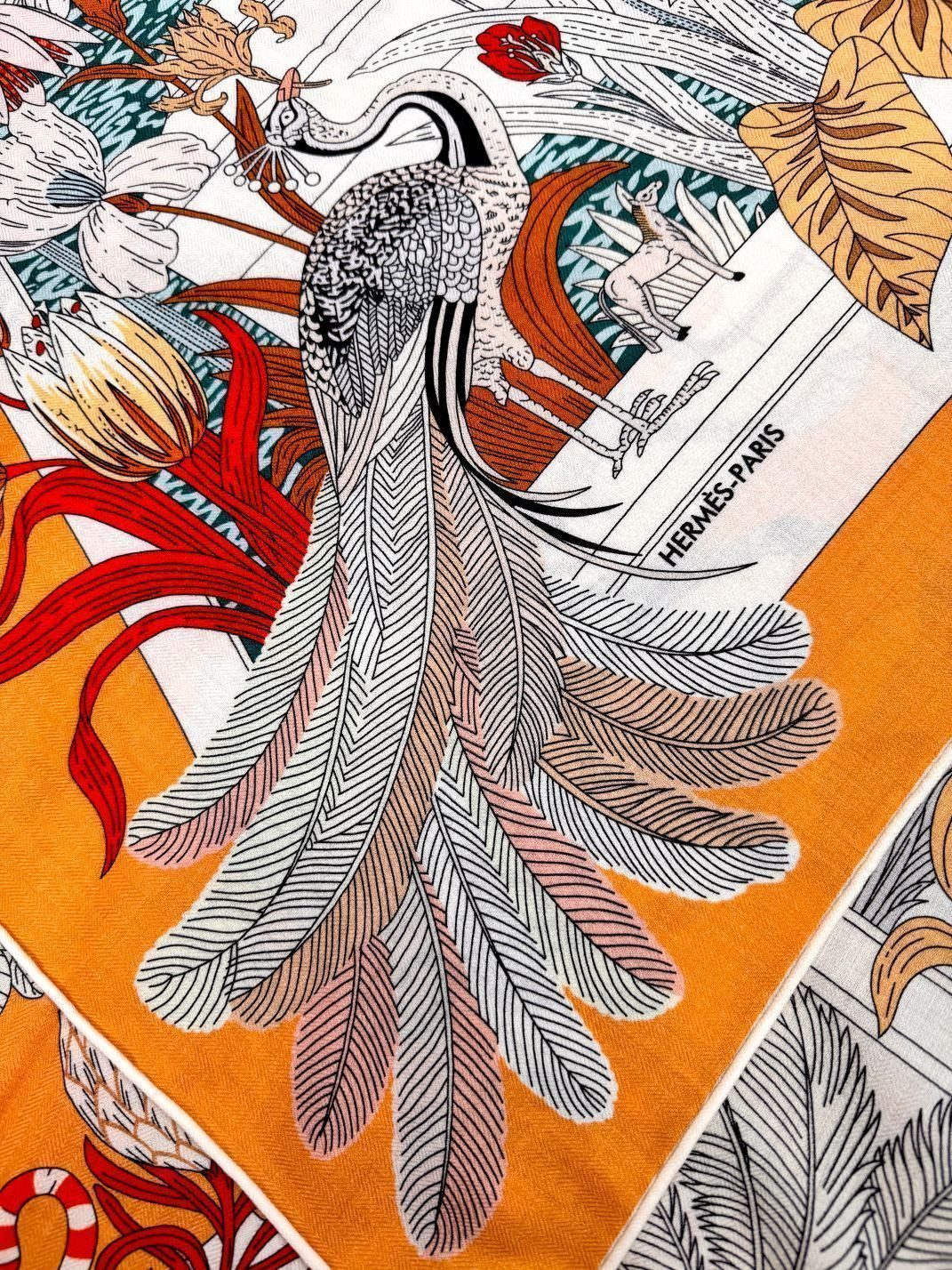 [TOP] HERMES Square Scarf 140*140cm - Orange
