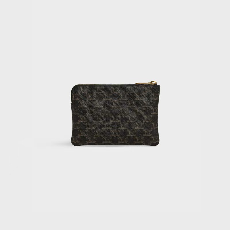 [TOP] CELINE Triomphe Card Bag 13×9.5cm - Monogram&GHW
