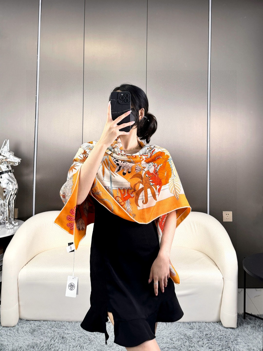 [TOP] HERMES Square Scarf 140*140cm - Orange