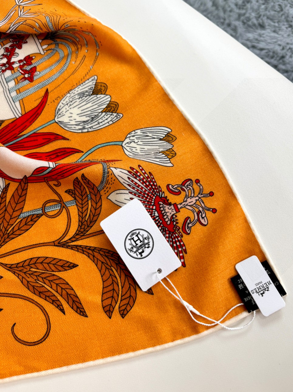 [TOP] HERMES Square Scarf 140*140cm - Orange