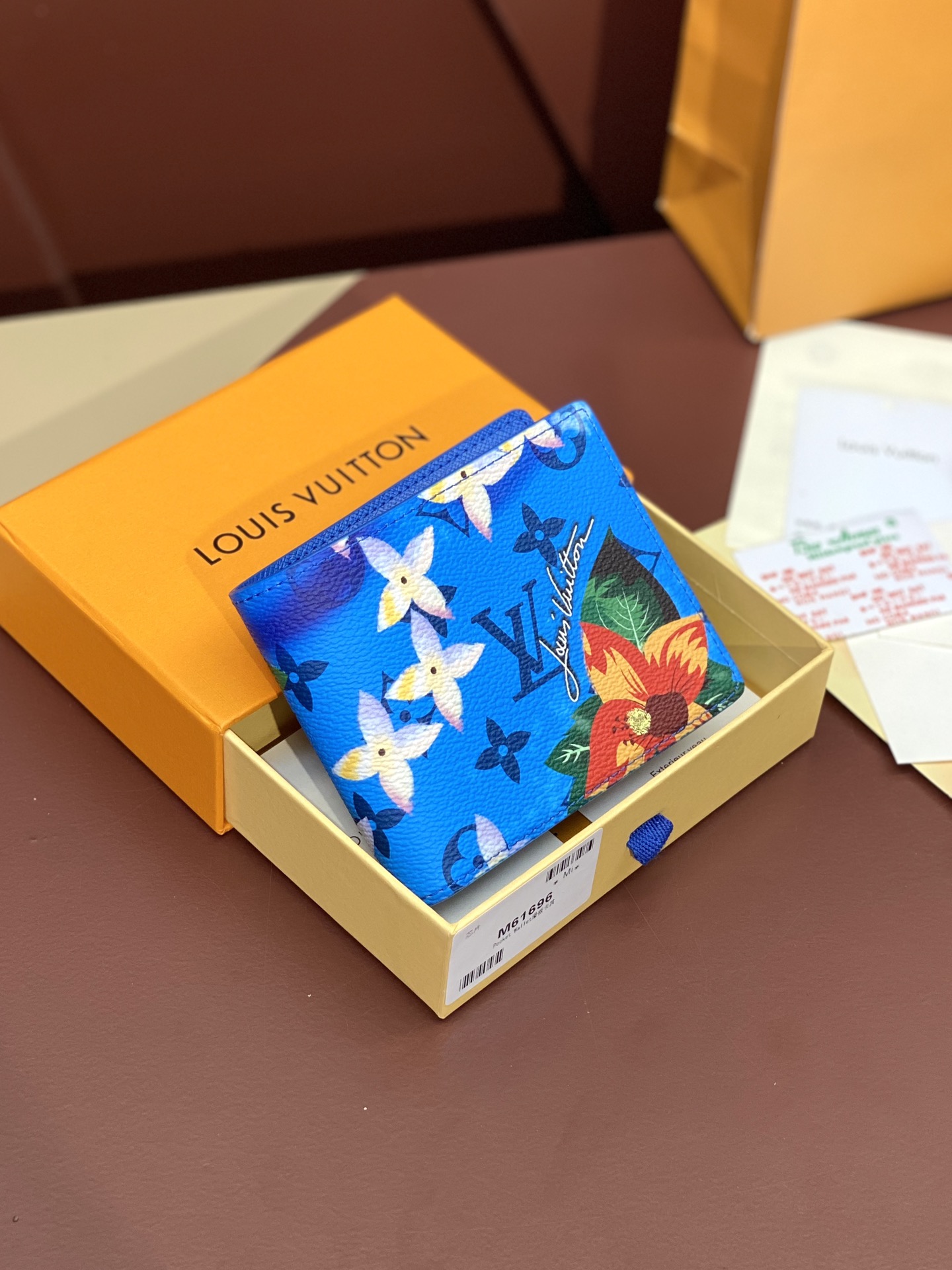 [TOP] Louis Vuitton LV Slender Wallet 11x8.5x2cm - Blue