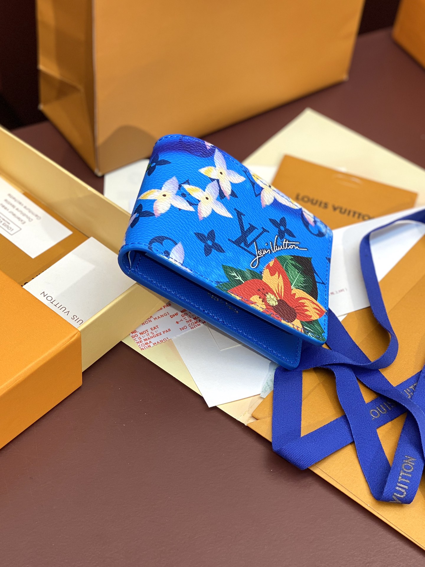 [TOP] Louis Vuitton LV Slender Wallet 11x8.5x2cm - Blue