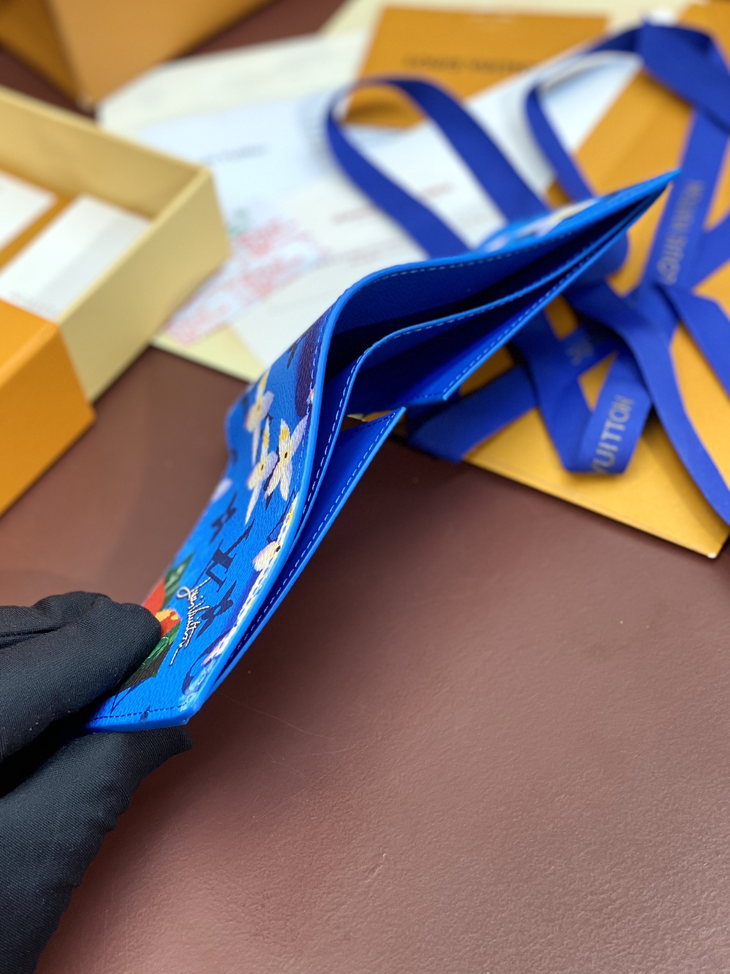 [TOP] Louis Vuitton LV Slender Wallet 11x8.5x2cm - Blue