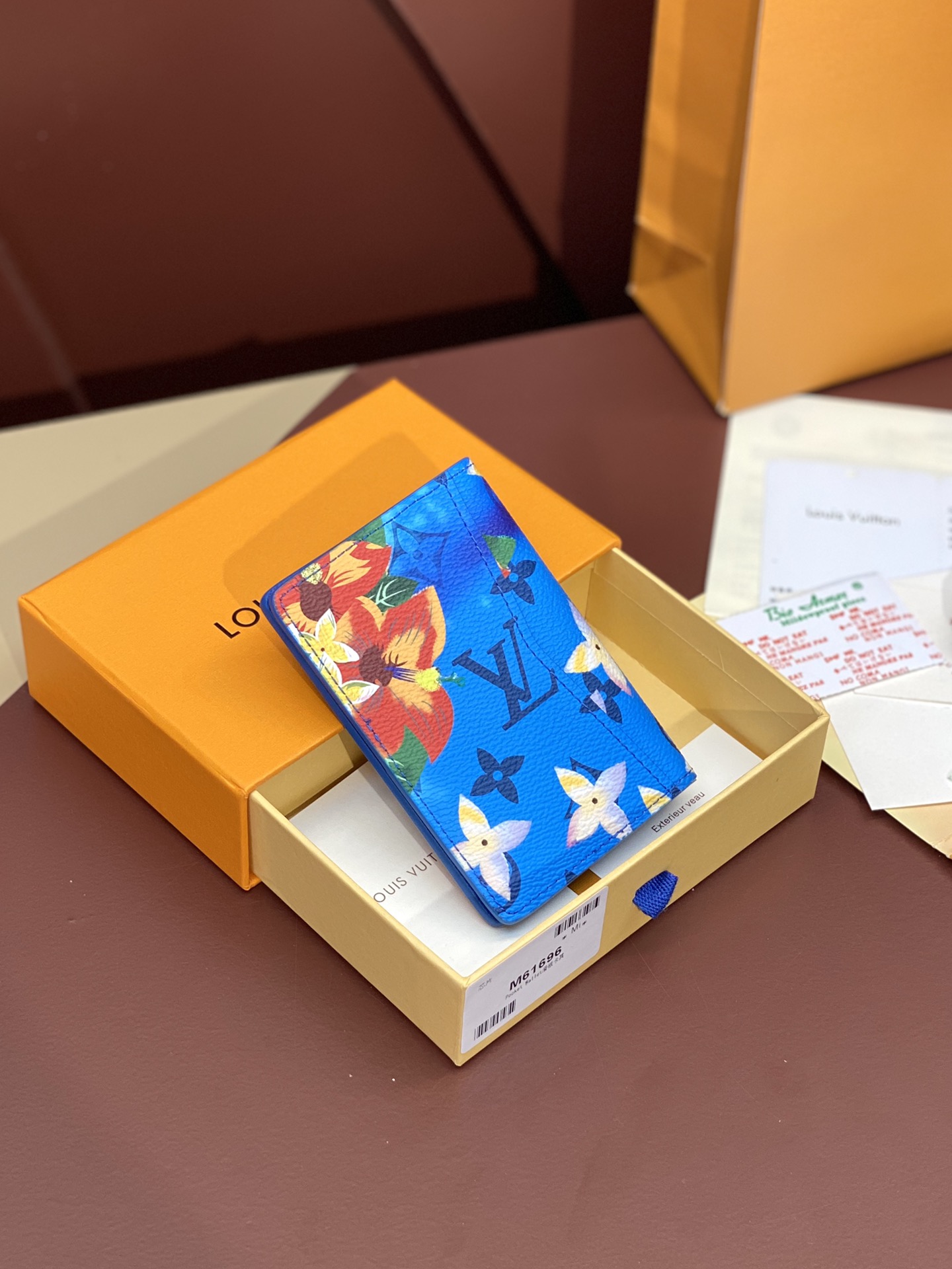 [TOP] Louis Vuitton LV Monogram Surfin Card Holder 7.5*11.1*1cm - Blue