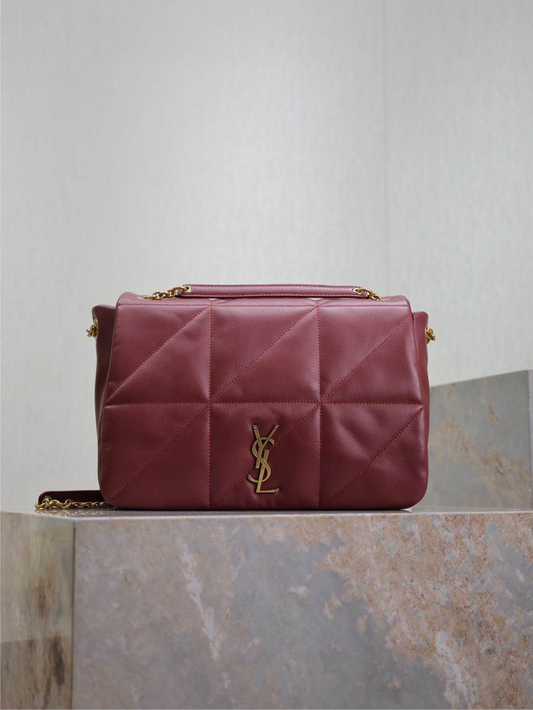 [TOP] Yves Saint Laurent YSL Jamie 4.3 Bag 29x21x9.5cm - Red & GHW