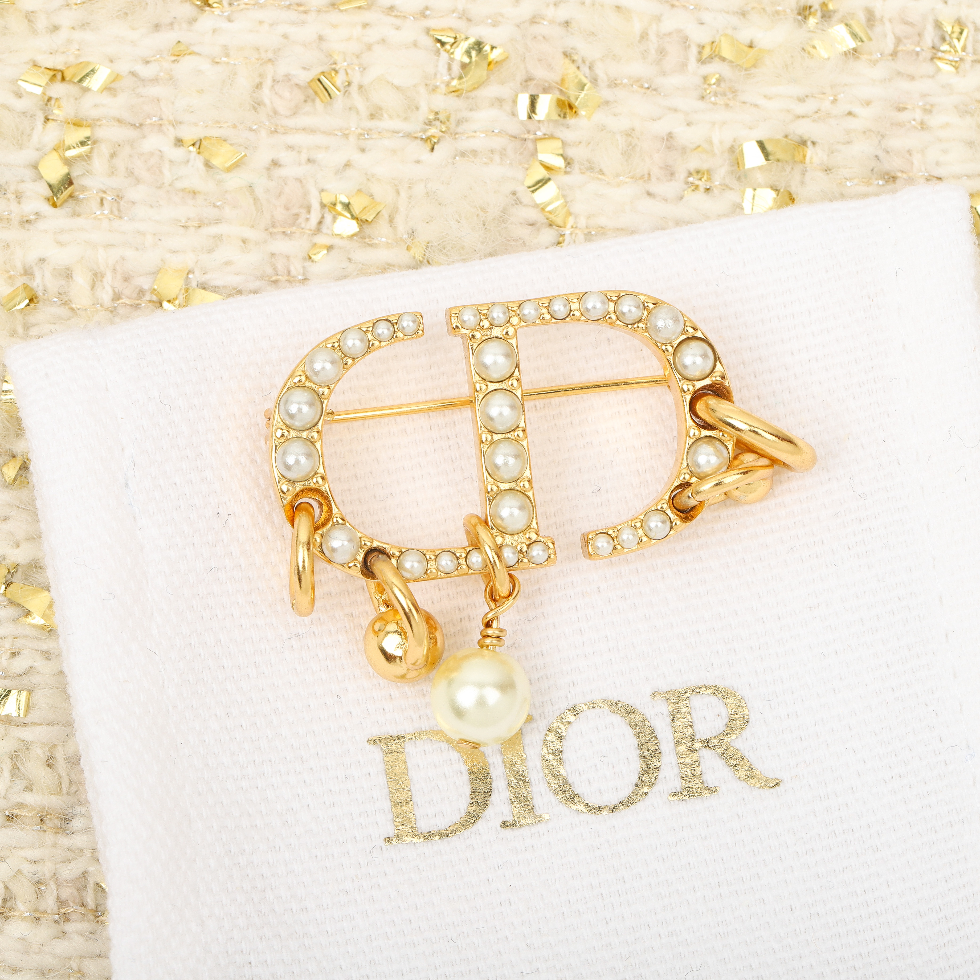 [TOP] Christian Dior  Brooch - Gold