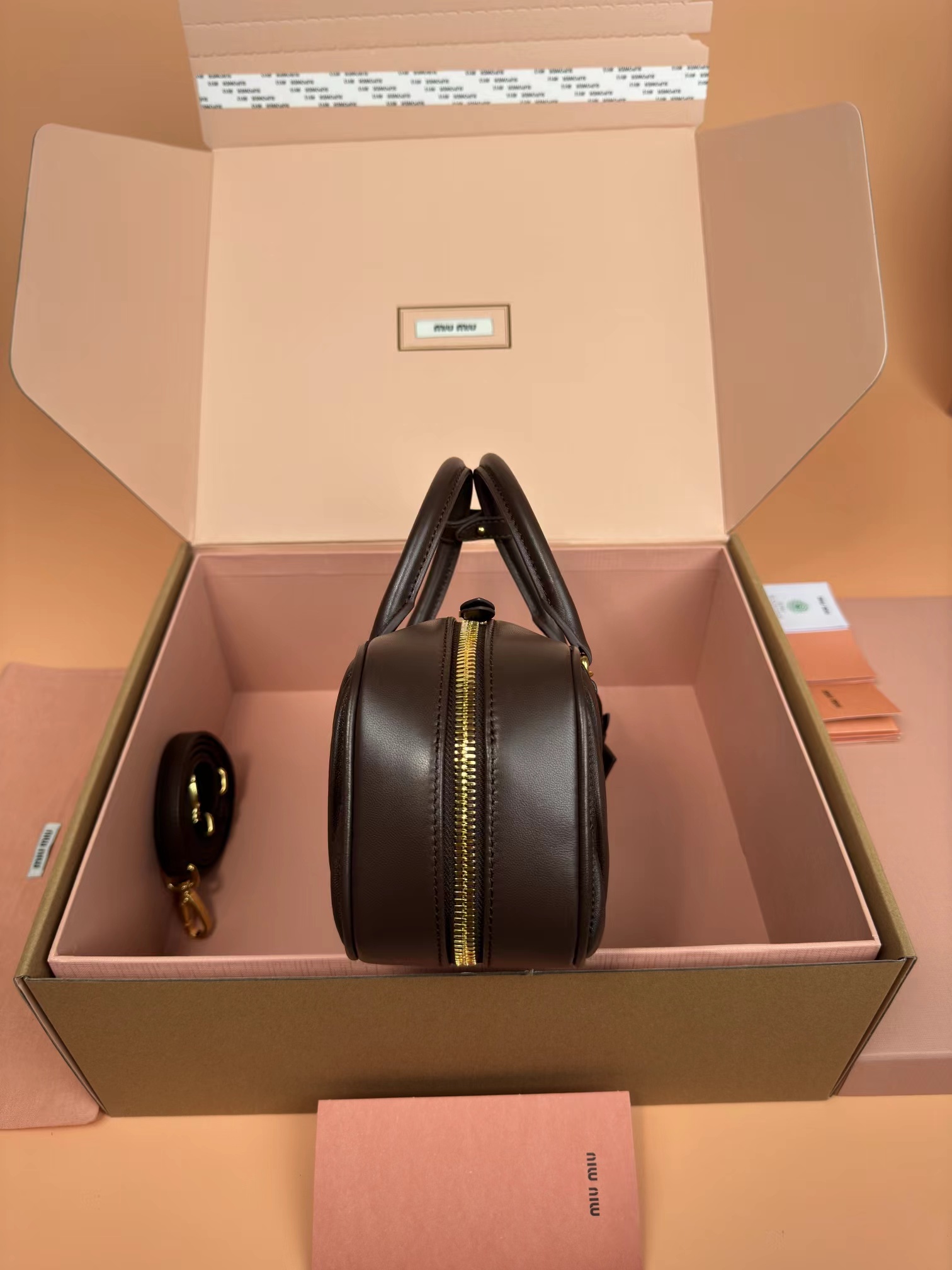 [TOP] Miu Miu Bag Calfskin 27×12×9CM - Briarwood