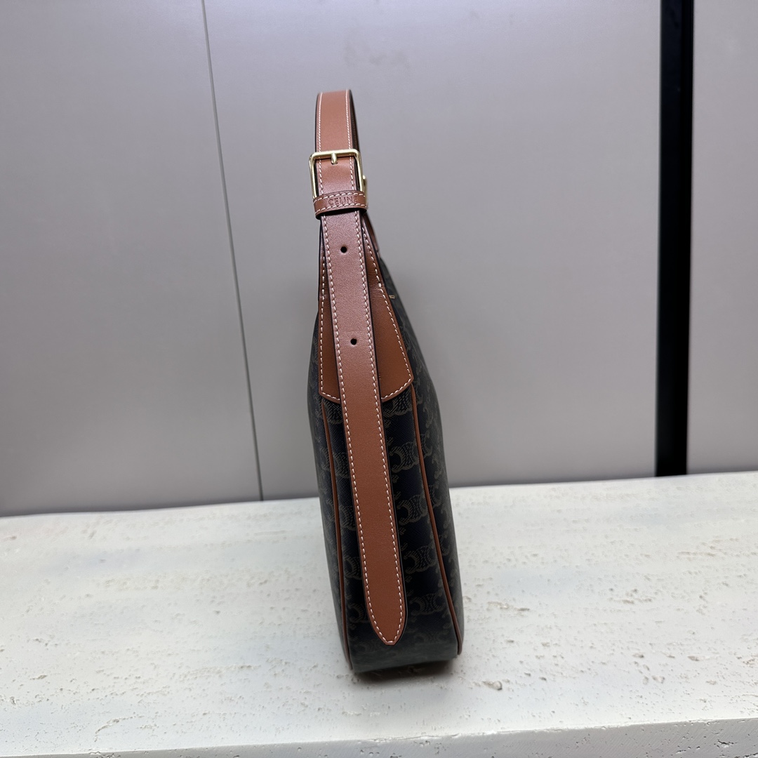 [TOP] CELINE Heloise Hobo Bag 30x7.5x28.5cm -Brown
