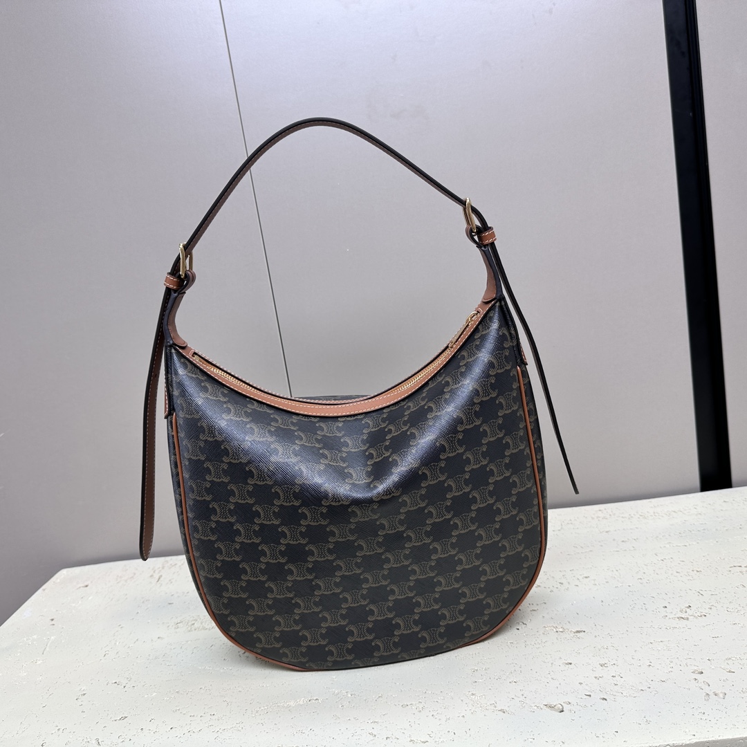 [TOP] CELINE Heloise Hobo Bag 30x7.5x28.5cm -Brown