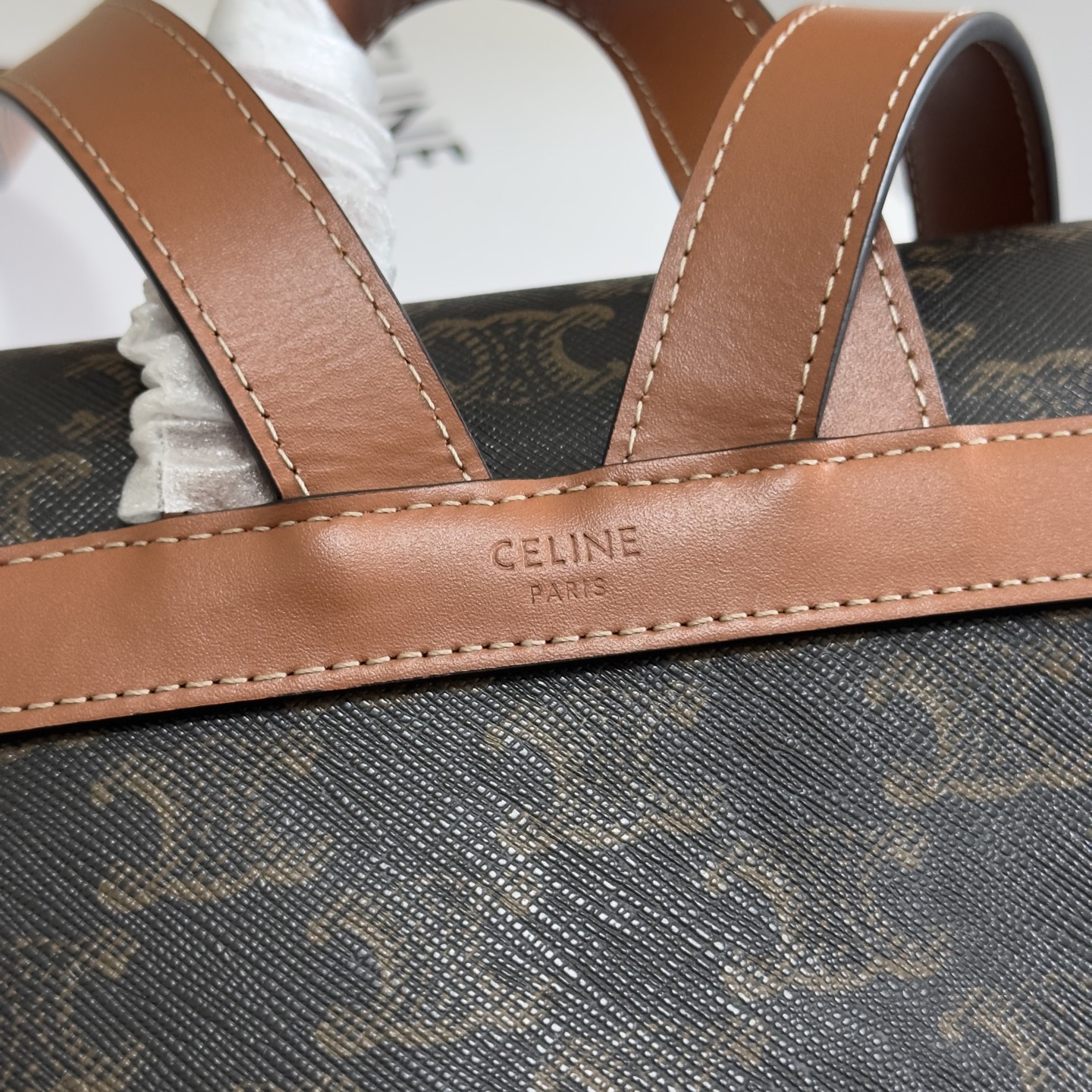 [TOP] CELINE Bonnie Canvas Backpack 25x18x13 cm - Brown