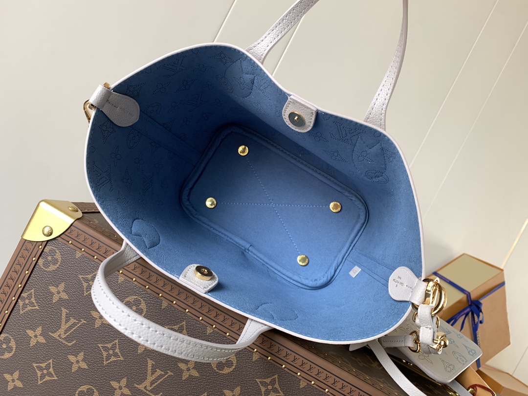 [TOP] Louis Vuitton LV Blossom Tote Bag 22x14x16cm/30x28x16cm - Light Blue