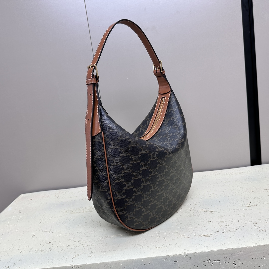[TOP] CELINE Heloise Hobo Bag 30x7.5x28.5cm -Brown