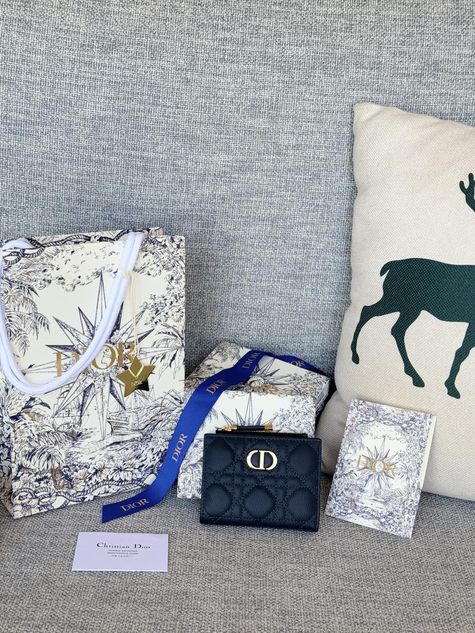 [TOP] Christian Dior Caro Dahlia Wallet 11.5x9x2cm - 10 Colour