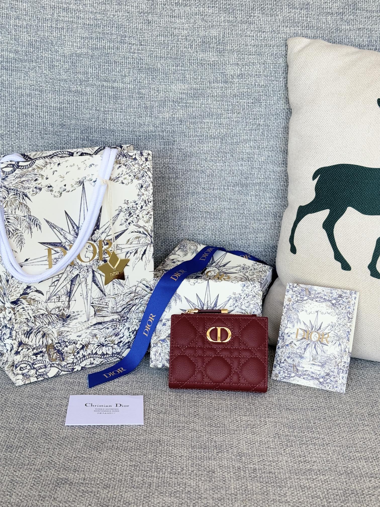 [TOP] Christian Dior Caro Dahlia Wallet 11.5x9x2cm - 10 Colour