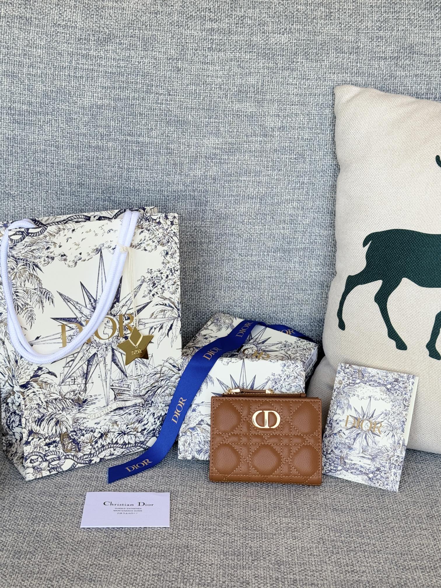 [TOP] Christian Dior Caro Dahlia Wallet 11.5x9x2cm - 10 Colour