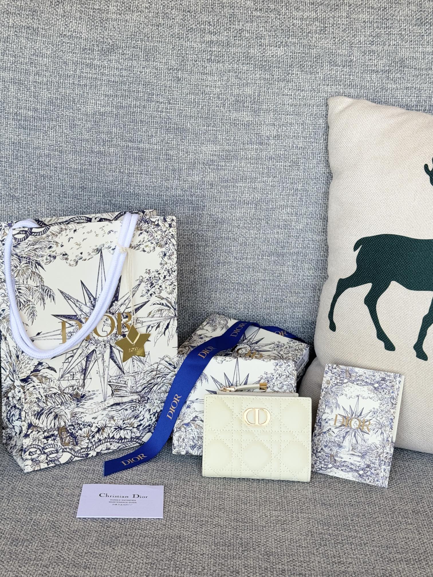 [TOP] Christian Dior Caro Dahlia Wallet 11.5x9x2cm - 10 Colour