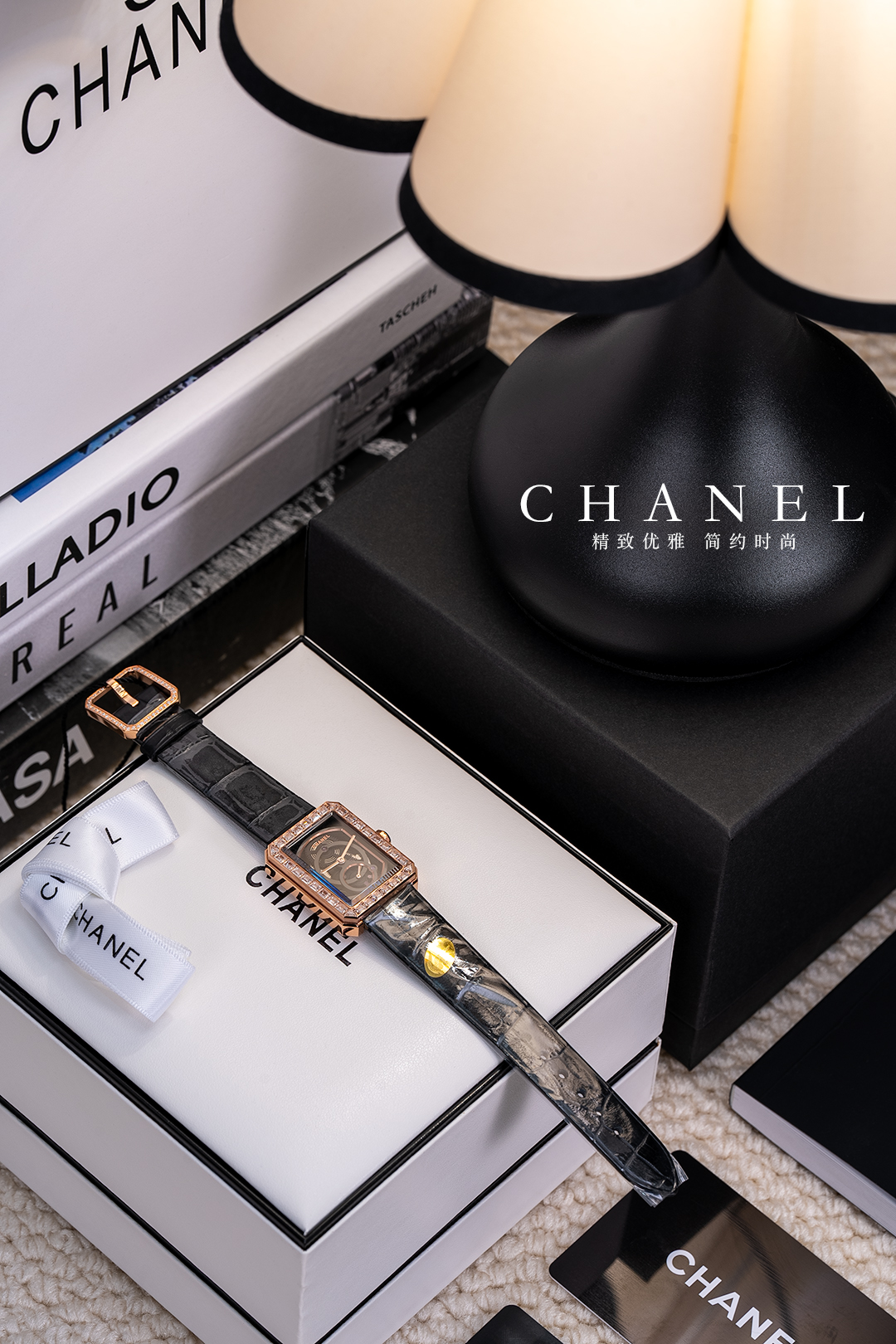 [TOP] CHANEL Boy·Friend Squelette Watch 34.6x26.7 mm - Black