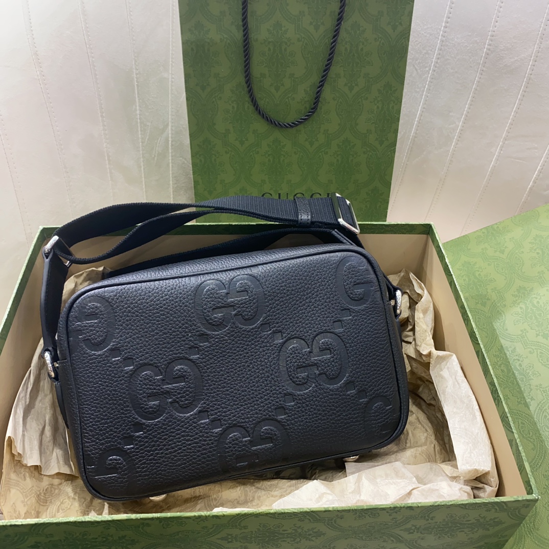[TOP] GUCCI GG Crossbody Bag 25X16X10cm - Black
