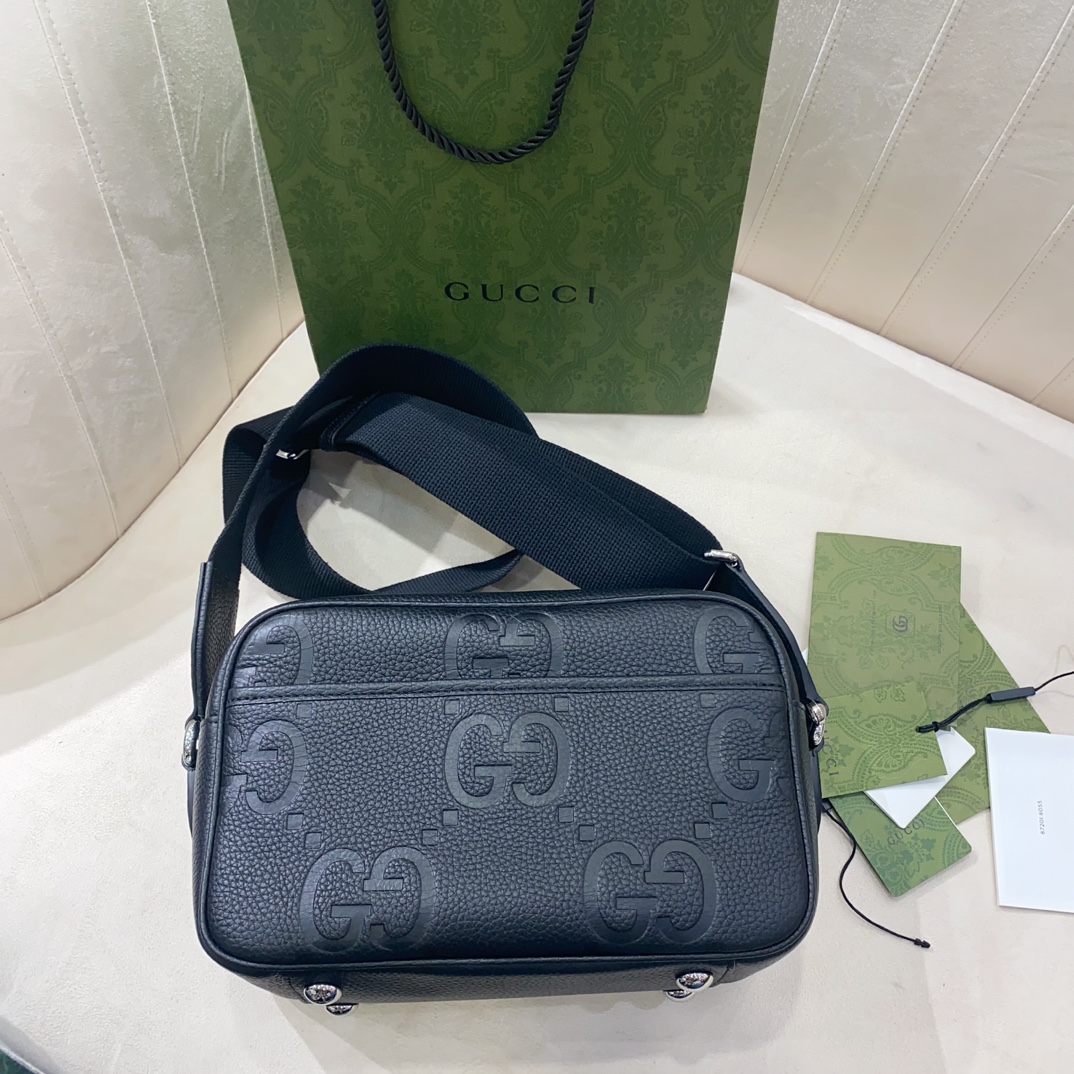 [TOP] GUCCI GG Crossbody Bag 25X16X10cm - Black