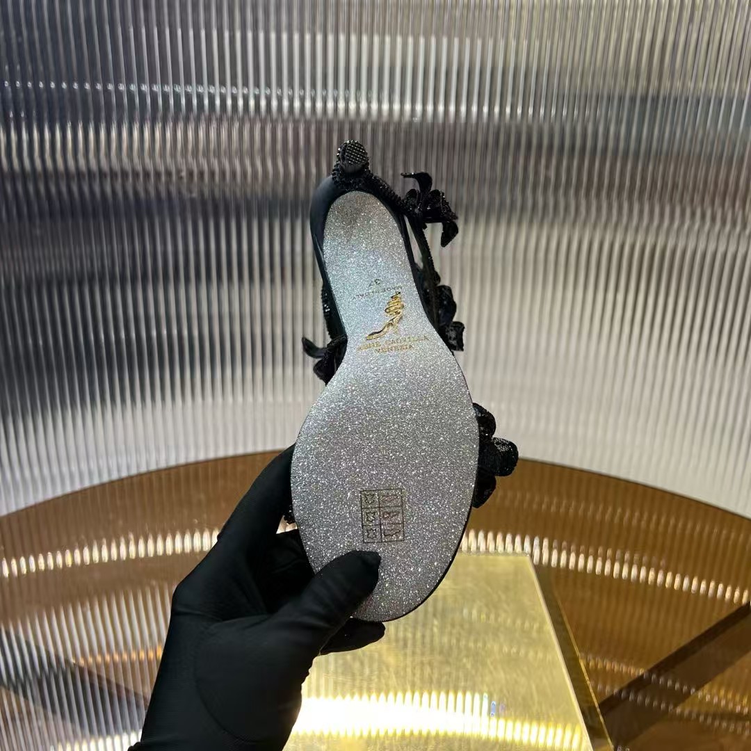 [TOP] Rene Caovilla High Heel Sandals- Black