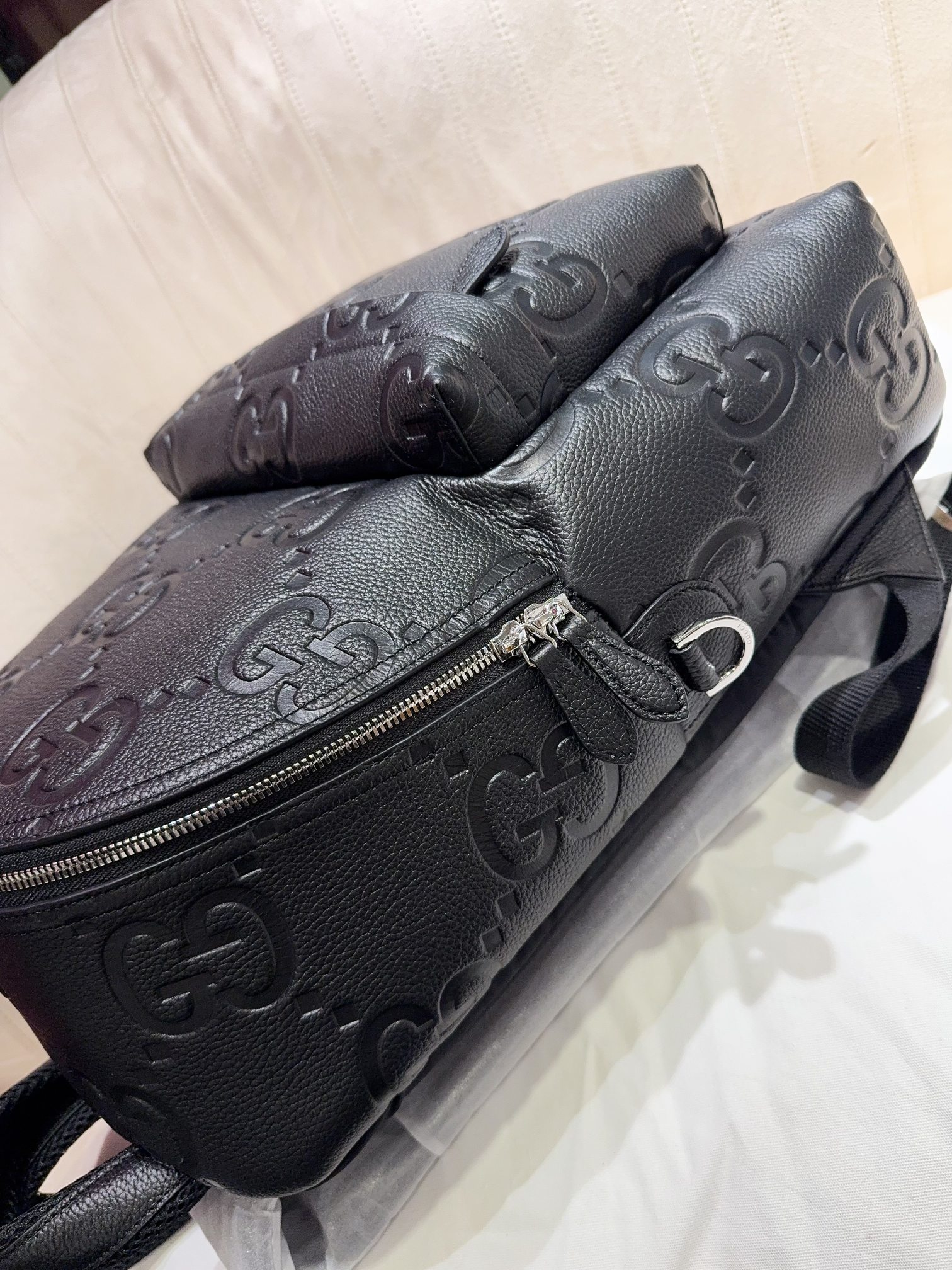 [TOP] GUCCI Leather Backpack 35.5*40*17cm - Black