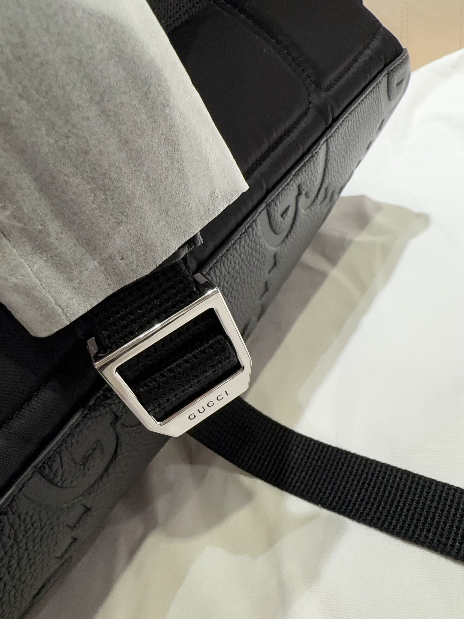 [TOP] GUCCI Leather Backpack 35.5*40*17cm - Black