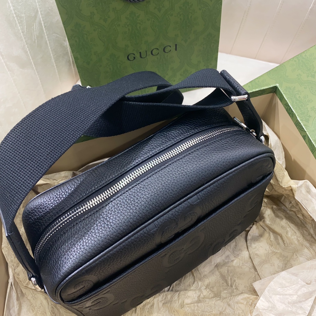 [TOP] GUCCI GG Crossbody Bag 25X16X10cm - Black