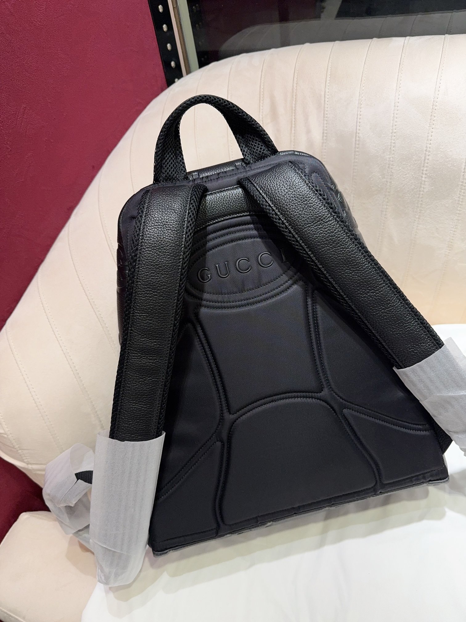 [TOP] GUCCI Leather Backpack 35.5*40*17cm - Black