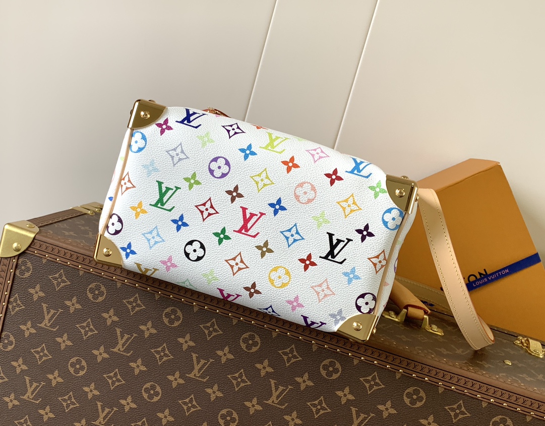 [TOP] Louis Vuitton LV Speedy Bandoulière Nano/25 Handbag 10x7.5x16cm/25x19x15cm - White