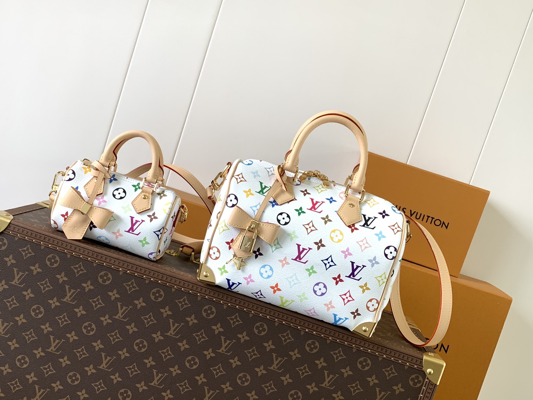 [TOP] Louis Vuitton LV Speedy Bandoulière Nano/25 Handbag 10x7.5x16cm/25x19x15cm - White