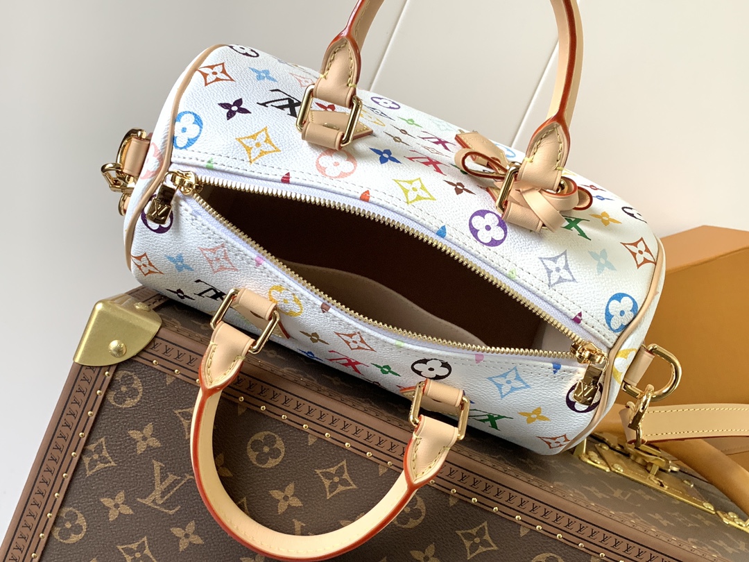[TOP] Louis Vuitton LV Speedy Bandoulière Nano/25 Handbag 10x7.5x16cm/25x19x15cm - White