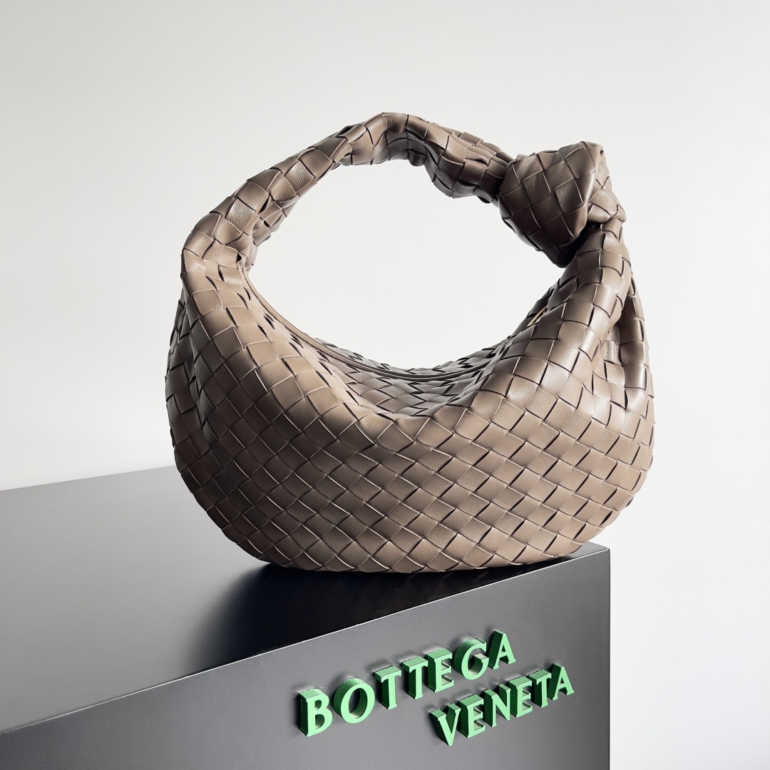 [TOP] Bottega Veneta BV Jodie Bag Lambskin 23x15x5cm/36x21x13cm/48x40x16cm - Pine Cone Brown