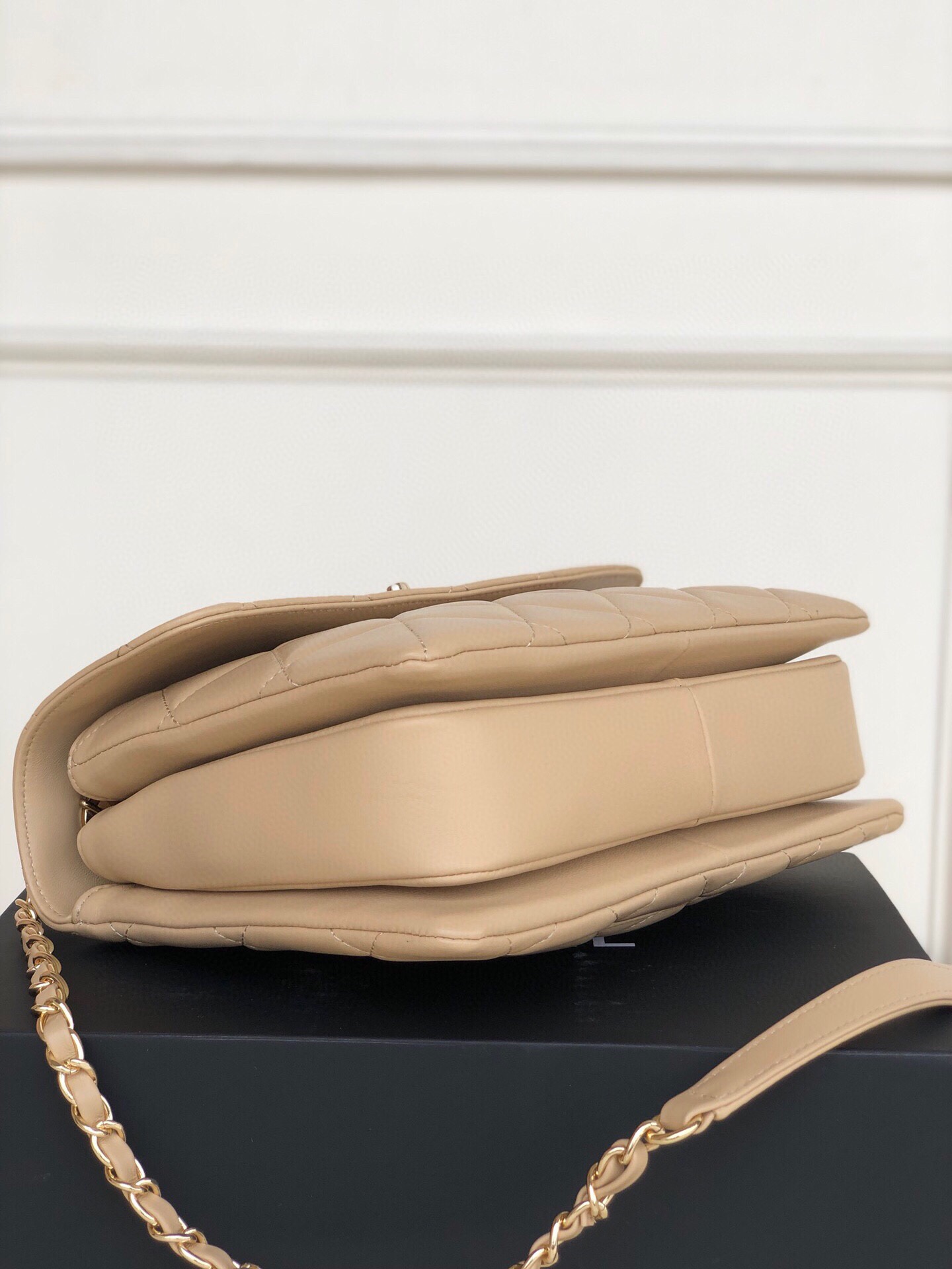 [TOP] CHANEL Trendy CC Handle Bag 25×12×17CM - Beige&GHW