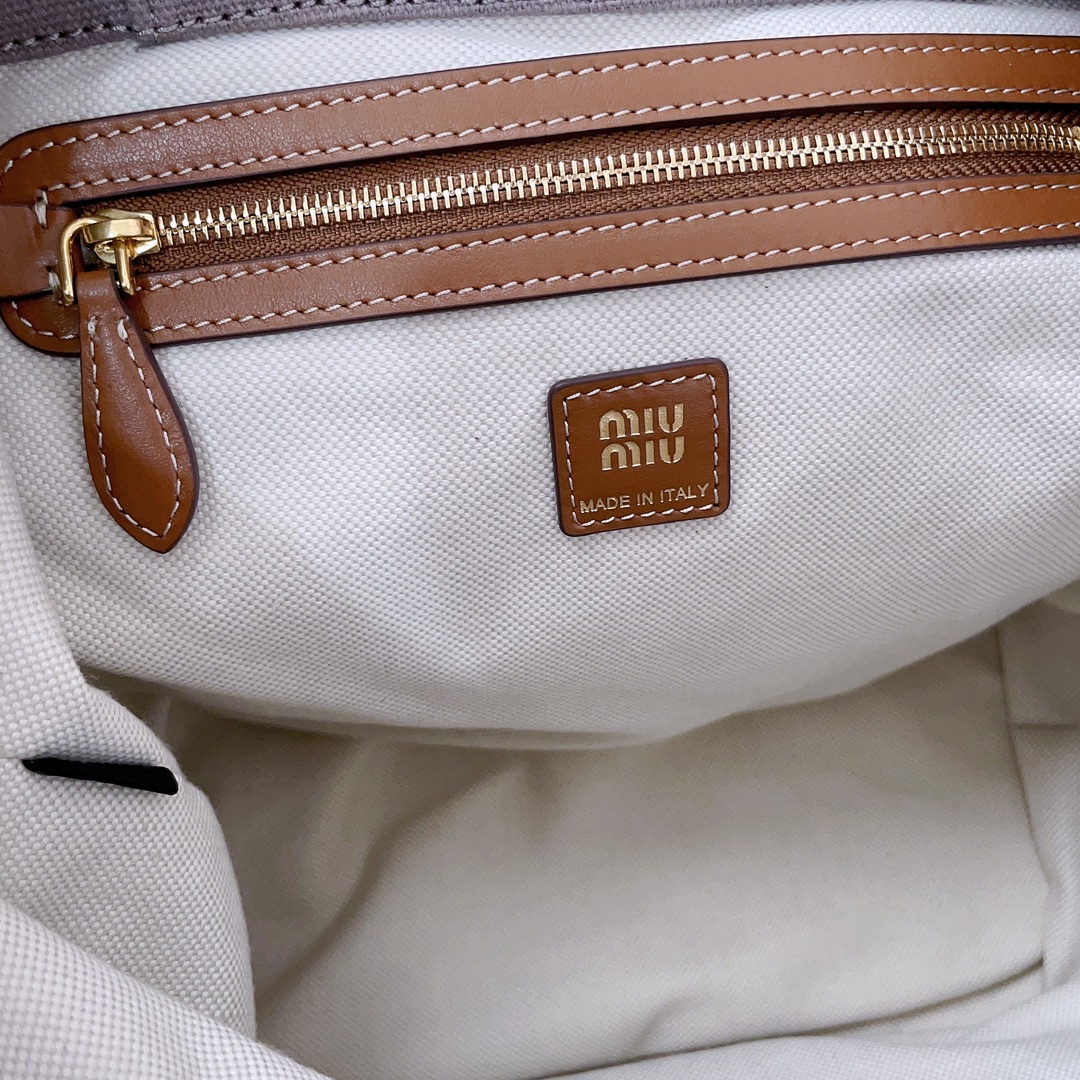 [TOP] Miu Miu Backpack Canvas+Cowhide 30*25*12.5cm - 3 Colour