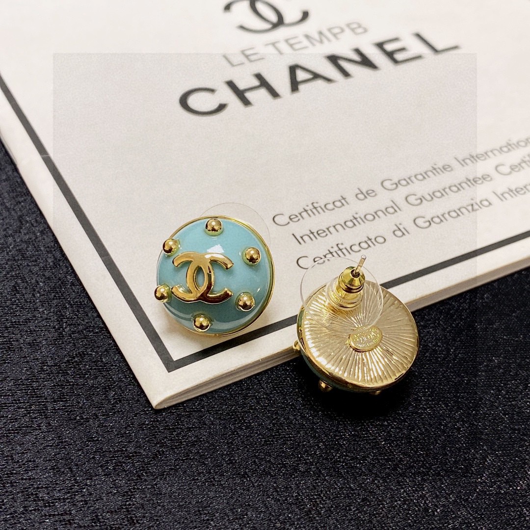 [TOP] CHANEL  Earrings- Blue
